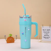 Reusable Coffee Tumbler with Lid, Straw, and Handle – Gift Designer