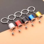 Car Gear Shift Keychain – Mini Gearbox Key Ring with Moving Shifter