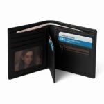 Men’s Slim Leather Wallet by Ballenberry – Classic Black & Tan - Image 2