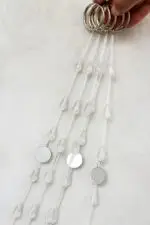 Crystal Bead Curtain String with Hanging Mirrors – Decorative Acrylic Partition with Metal Rings for Door, Window & Event Decor - Image 2