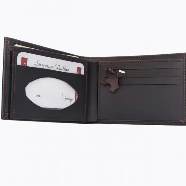 Classic Black Leather Wallet with Contrast Stitching