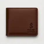 Classic Brown Leather Wallet with Contrast Stitching - Image 2