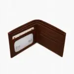 Classic Brown Leather Wallet with Contrast Stitching