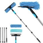 Window Cleaning Kit with Telescopic Extension Pole, Microfiber Scrubber, and Squeegee - Image 3