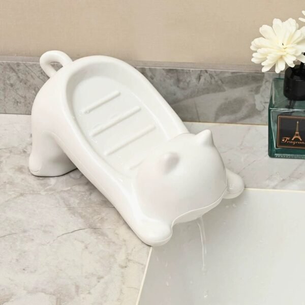Cat Shaped Soap Dish with Drain