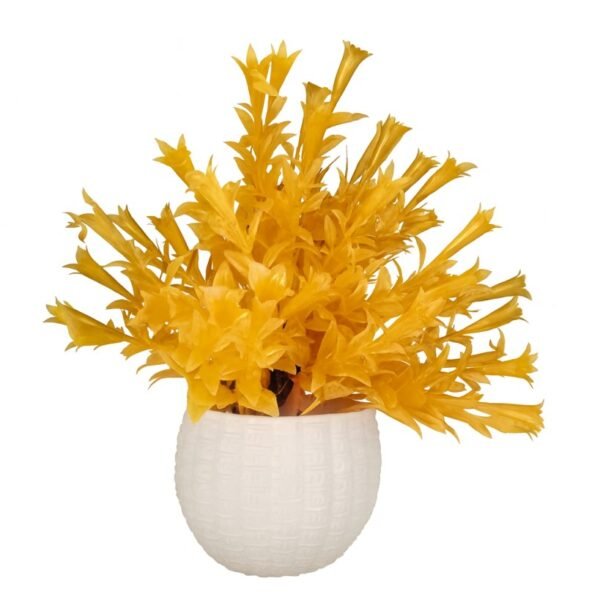 Vibrant Orange & Yellow Artificial Plant with White Pot for Home Decor
