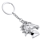 Silver Horse Head Keychain – Equestrian Metal Key Ring for Men & Women